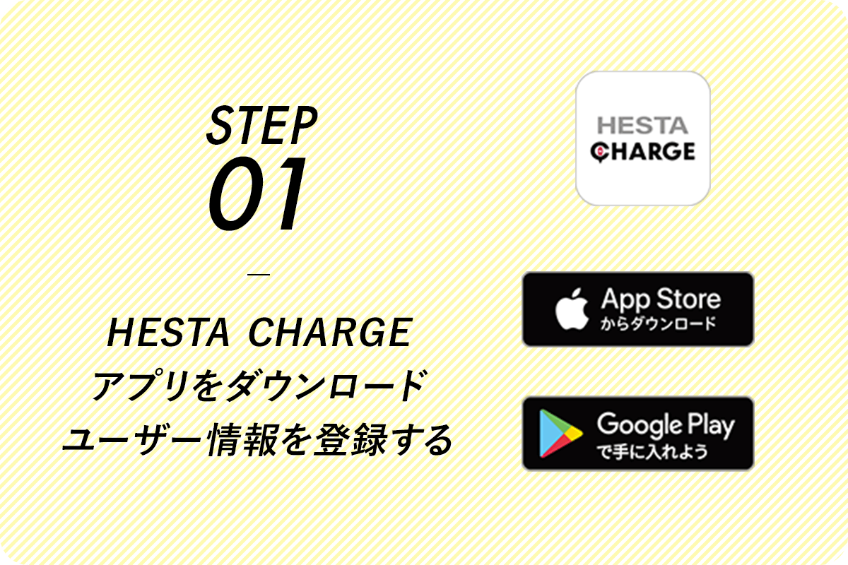STEP01 HESTA CHARGEスタンドを見つけたらQRコードをスキャン